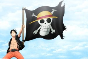 One Piece, Monkey D. Luffy, Straw Hat Pirates, Jolly Roger, Pirate Flag
