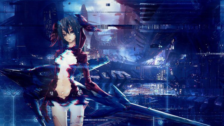 anime girls, Anime, Distortion HD Wallpaper Desktop Background