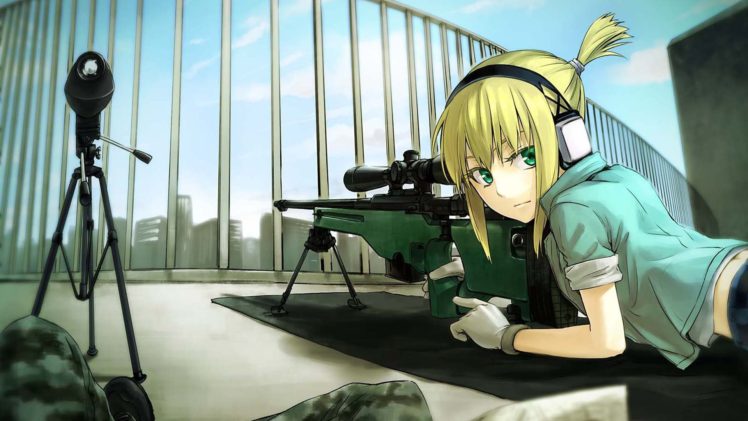 snipers, Sniper rifle, Iris (Material Sniper), Anime girls HD Wallpaper Desktop Background