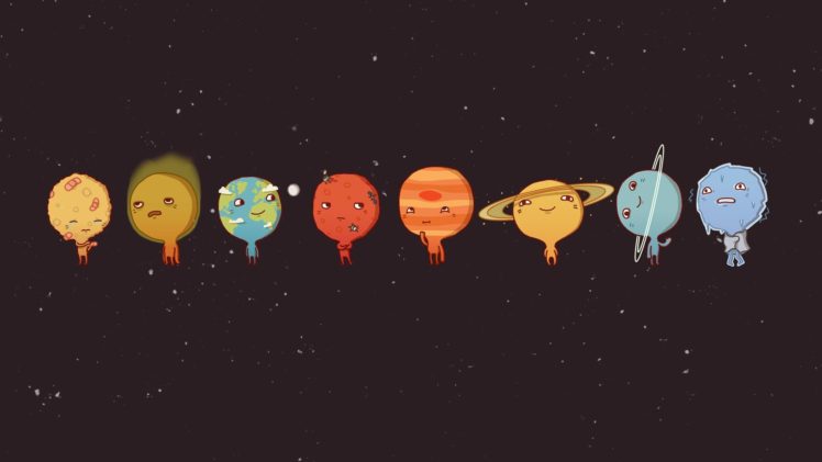 Solar System, Humor, Cartoon HD Wallpaper Desktop Background