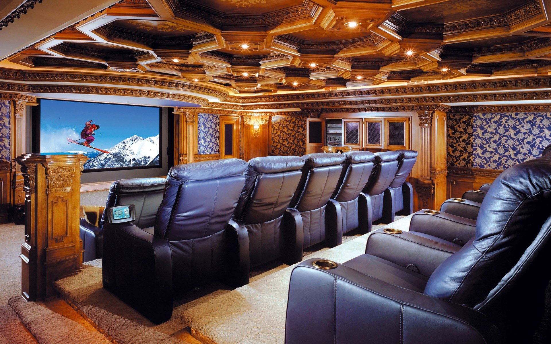 home cinema, Movie theater, Interior design Wallpapers HD / Desktop and