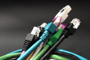 wires, Network cable, RJ45, Blue, Green, Black