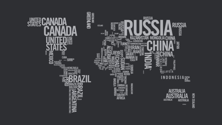 countries, Continents, Text, Map HD Wallpaper Desktop Background