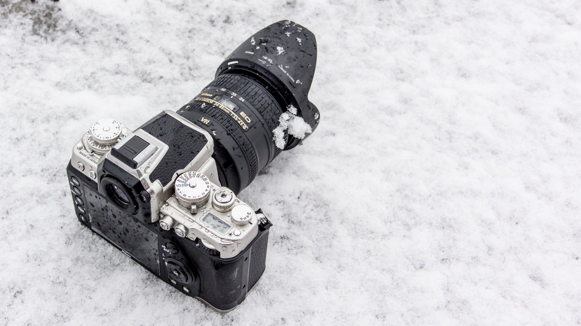 camera, Snow, Monochrome, Nikon Wallpaper
