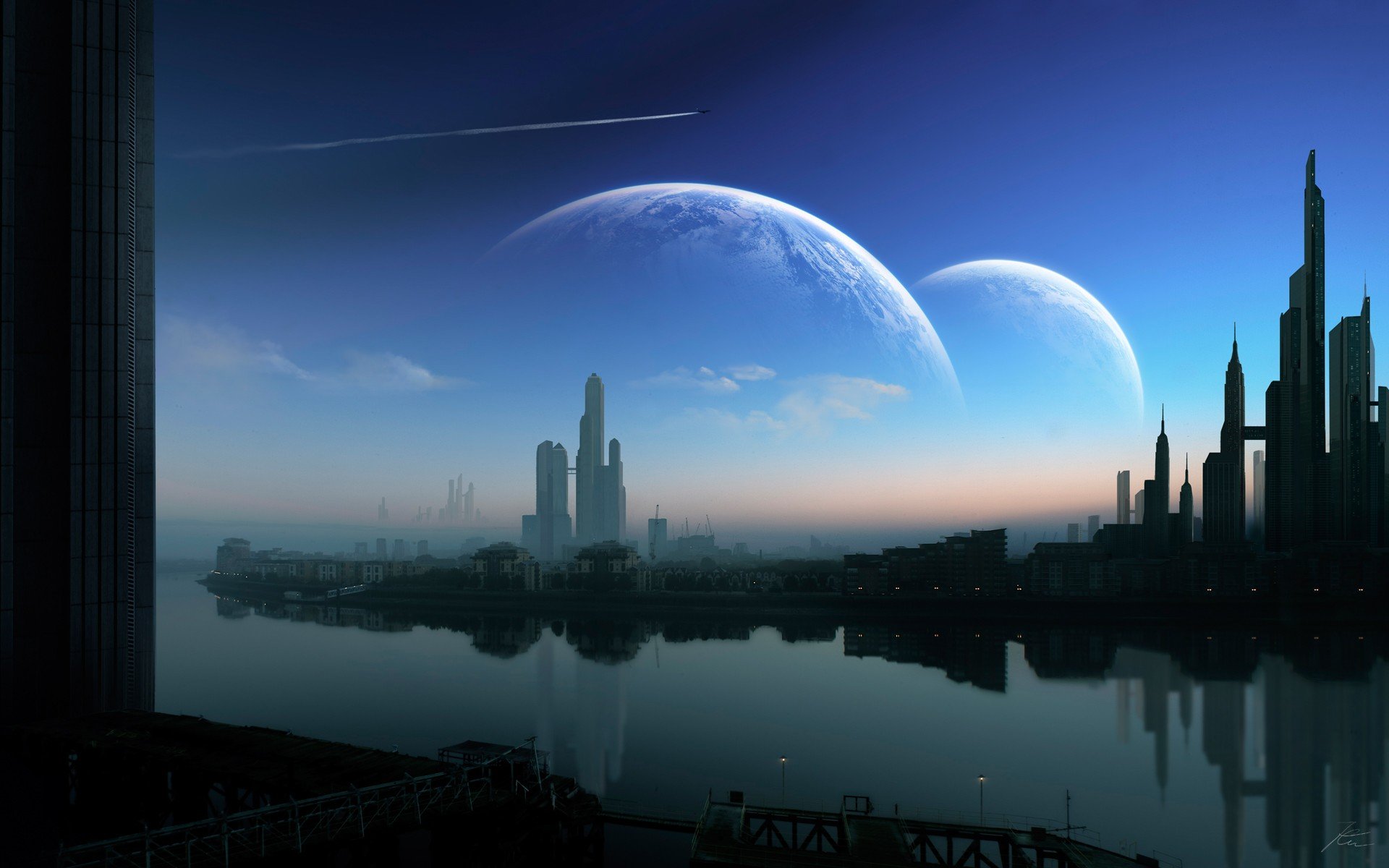 far view, Reflection, Collage Wallpaper
