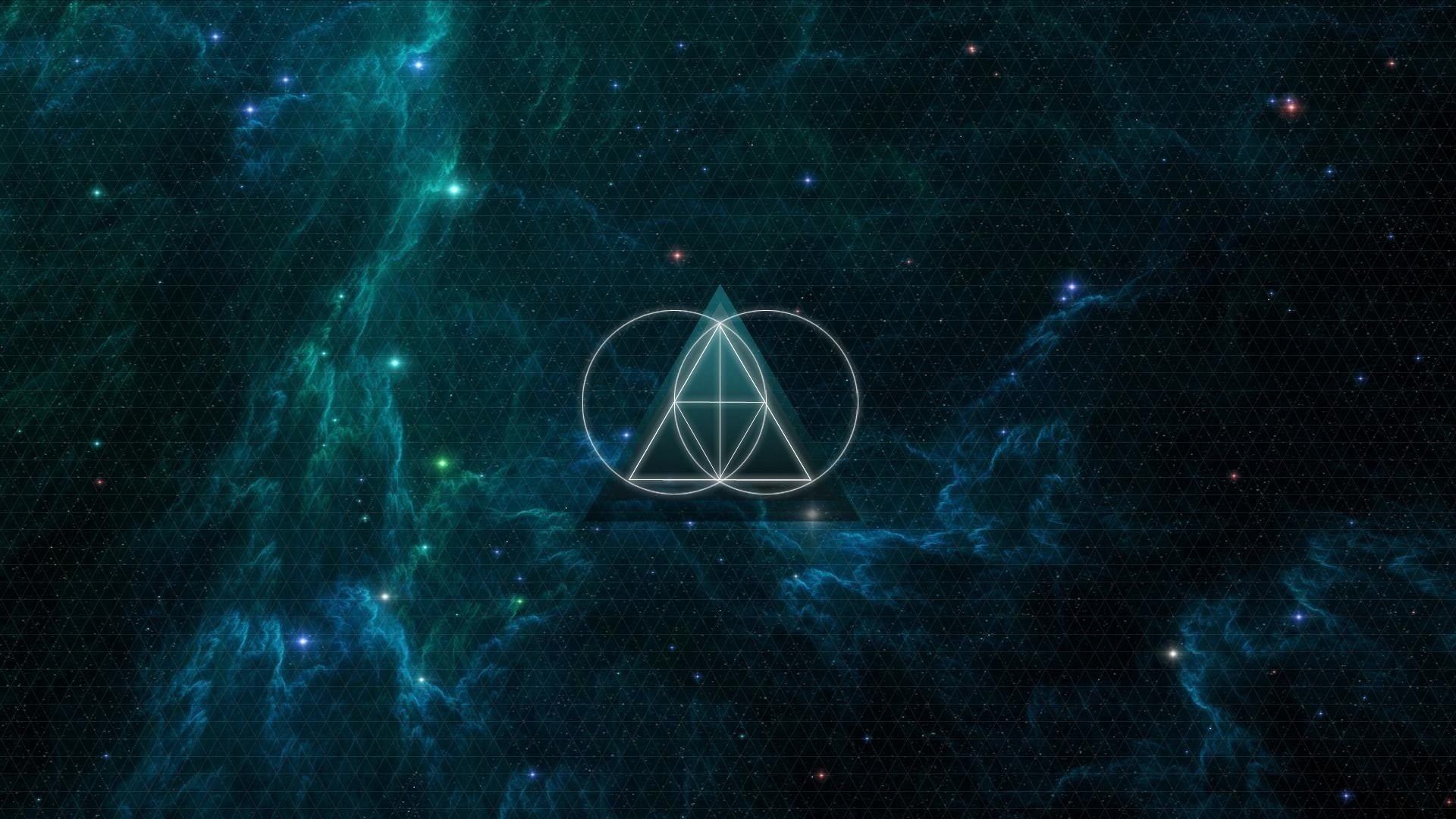 sacred geometry, Nebula, Triangle Wallpaper