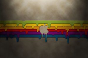 Apple Inc., Logo, Paint splatter, Melted, Simple background