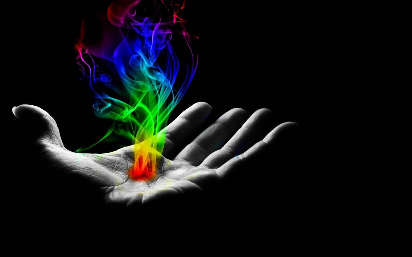 hands, Smoke Wallpaper