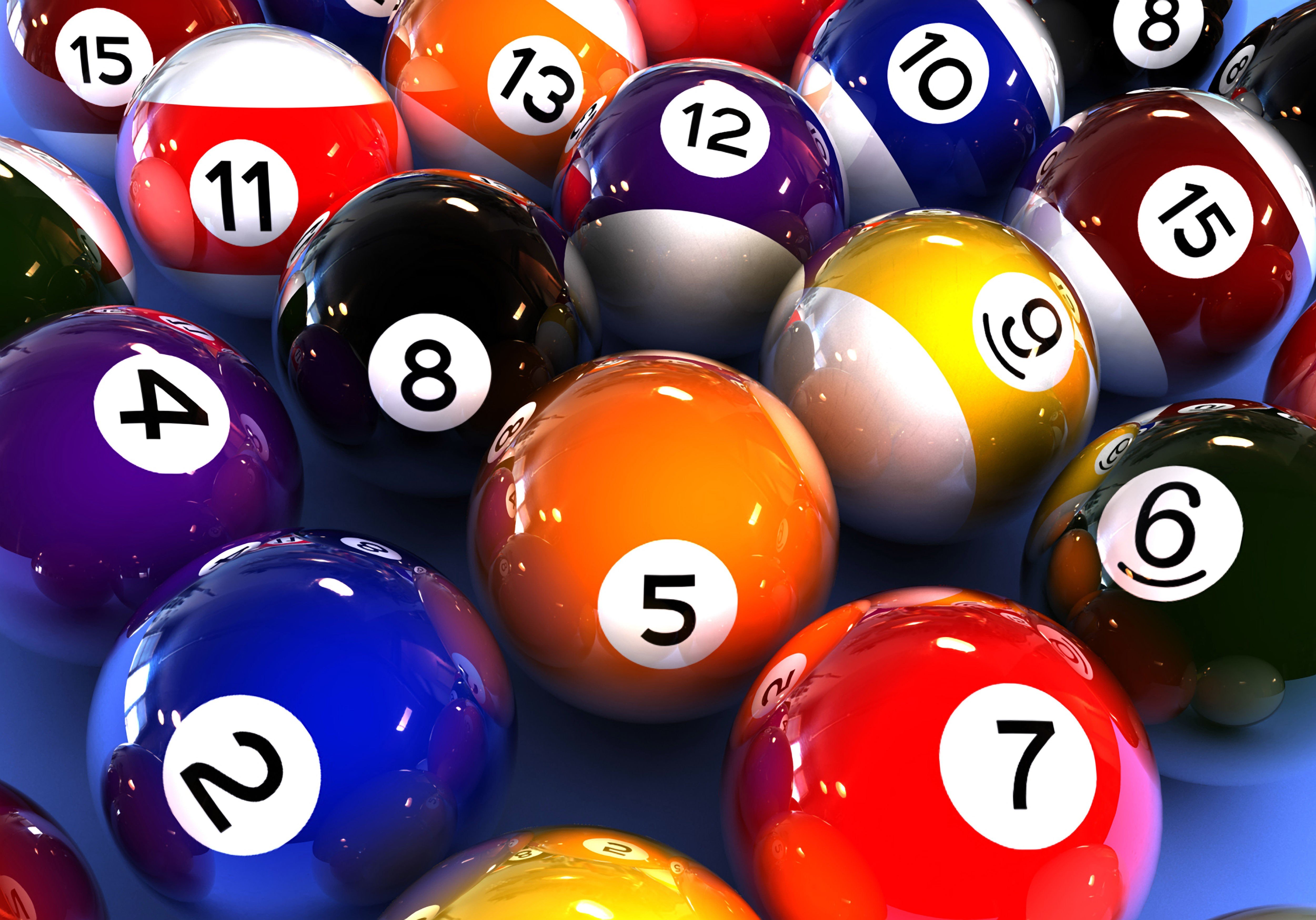billiard balls, Numbers, Balls, Billiards Wallpaper