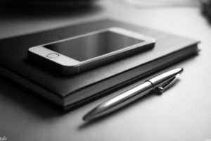 iPhone, Pens, Notebooks