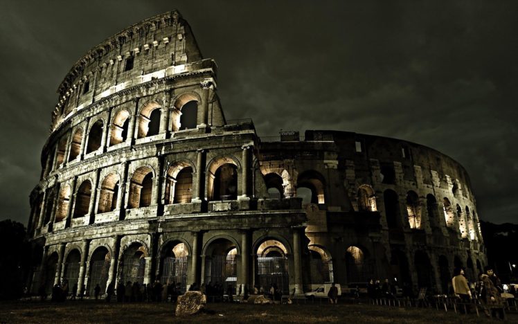 Rome, Colosseum, Italy, Night HD Wallpaper Desktop Background