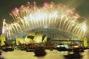 fireworks, Sydney, Australia, Bridge, Sydney Opera House
