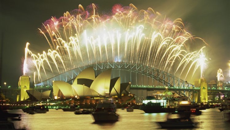 fireworks, Sydney, Australia, Bridge, Sydney Opera House HD Wallpaper Desktop Background