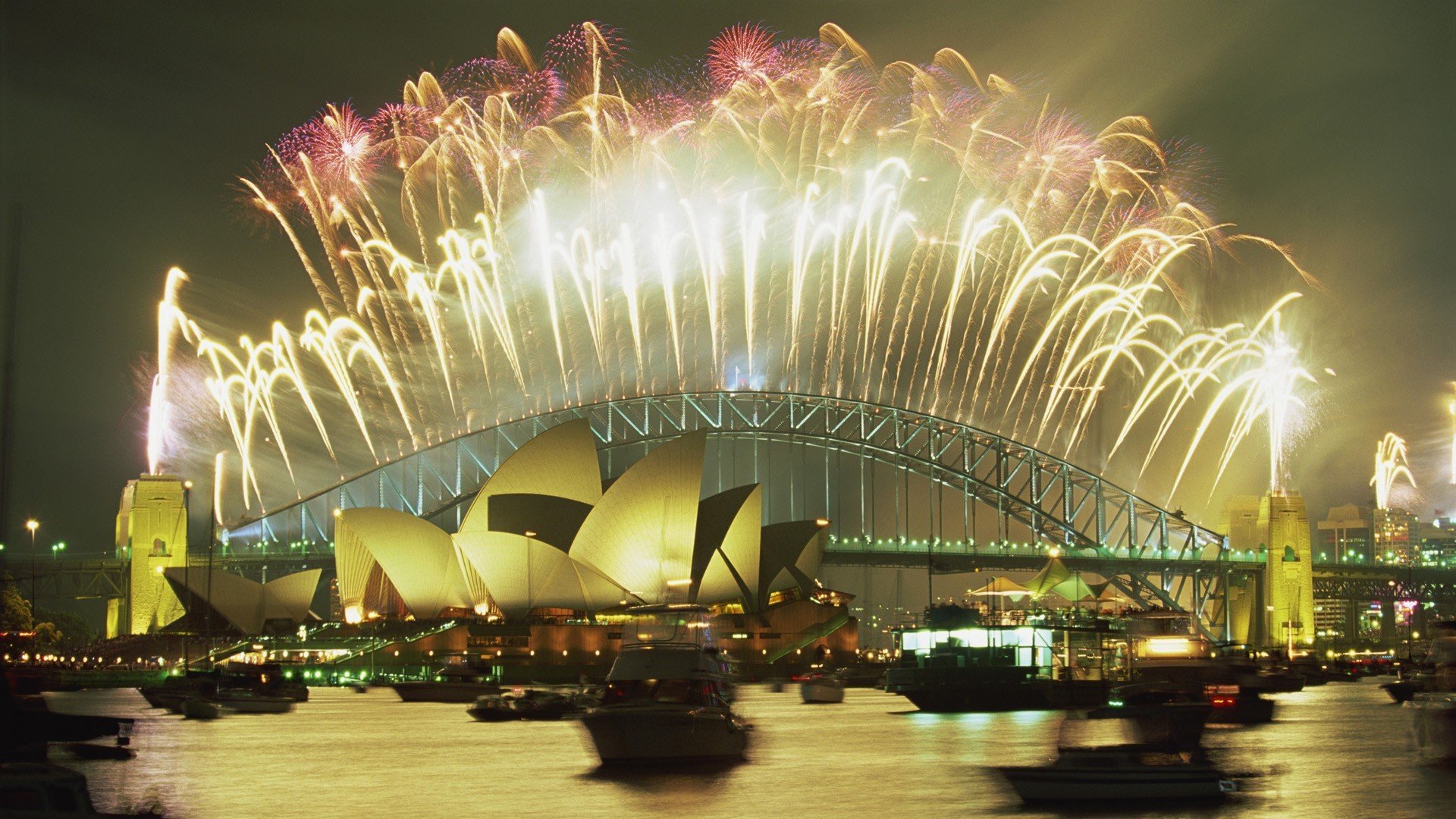 fireworks, Sydney, Australia, Bridge, Sydney Opera House Wallpaper