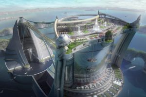 futuristic city, Science fiction, Futuristic, Cityscape