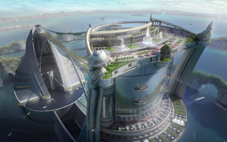 futuristic city, Science fiction, Futuristic, Cityscape HD Wallpaper Desktop Background