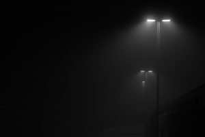 street light, Monochrome, Mist
