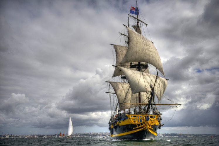 sailing ship, Saint Malo HD Wallpaper Desktop Background