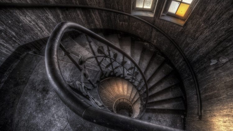 stairs, Building, Architecture, Interior, Window, Abandoned, Staircase, HDR, House HD Wallpaper Desktop Background