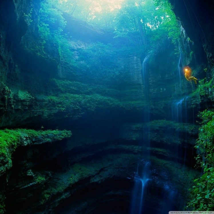 cave, Water, Exploring HD Wallpaper Desktop Background