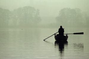boat, Lake, Mist