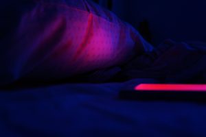 cellphone, Pillow, Bed, Glowing, Night