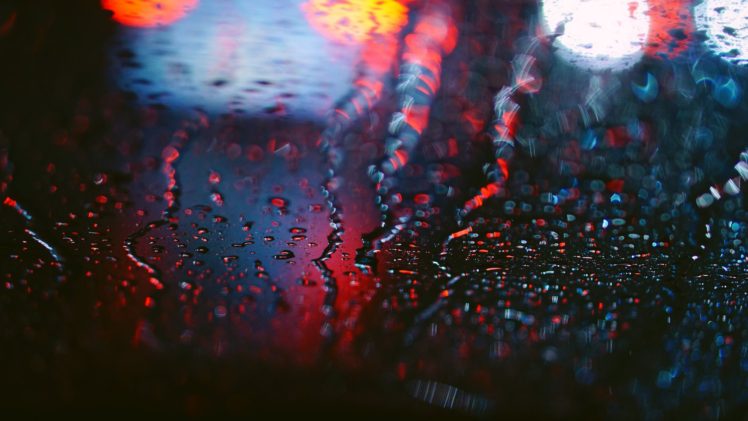 macro, Water drops, Rain, Bokeh, Depth of field HD Wallpaper Desktop Background