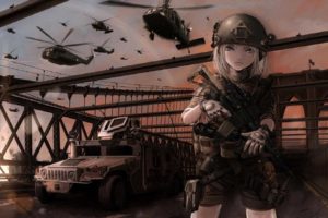 original characters, Anime, Military
