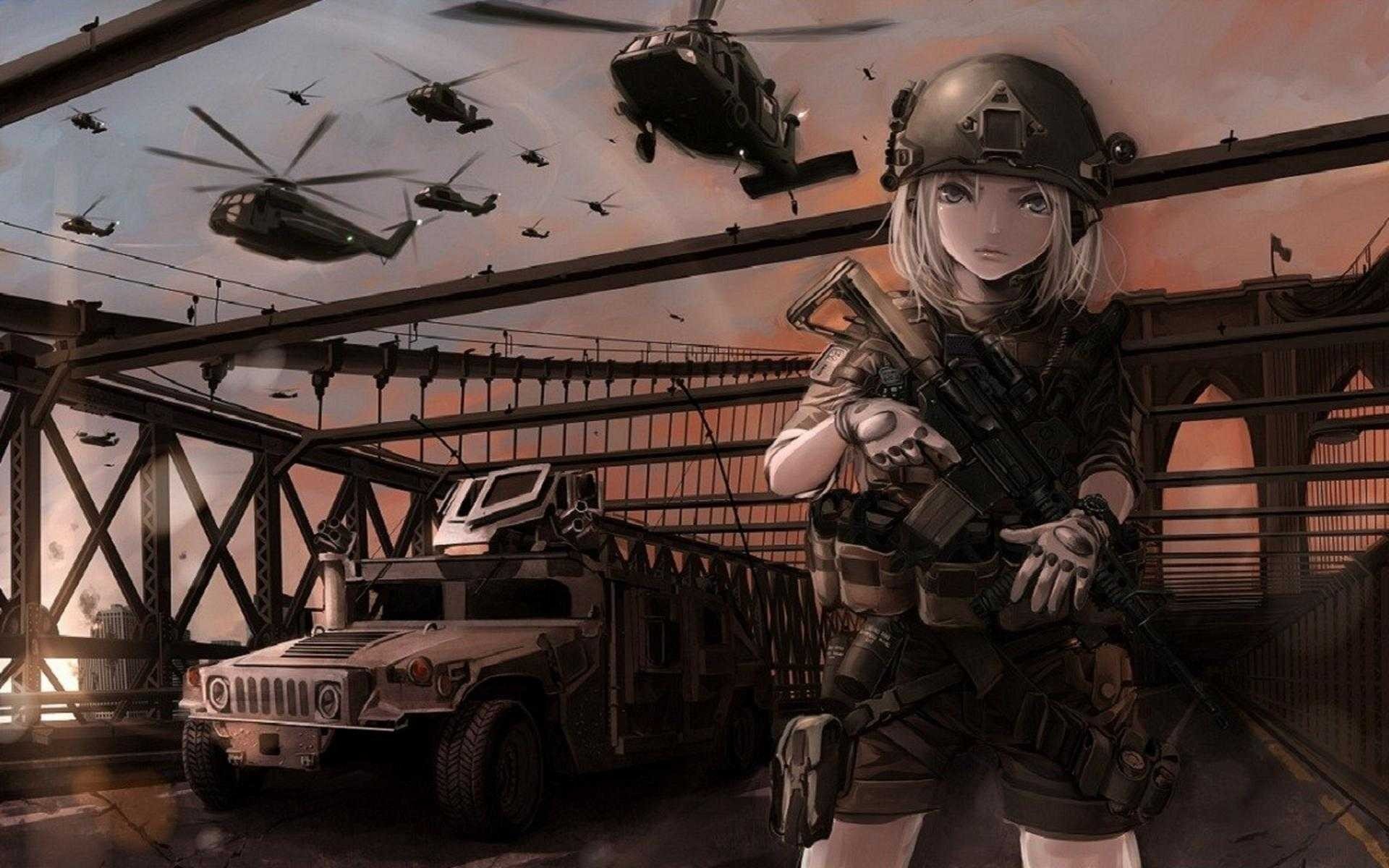 original characters, Anime, Military Wallpaper