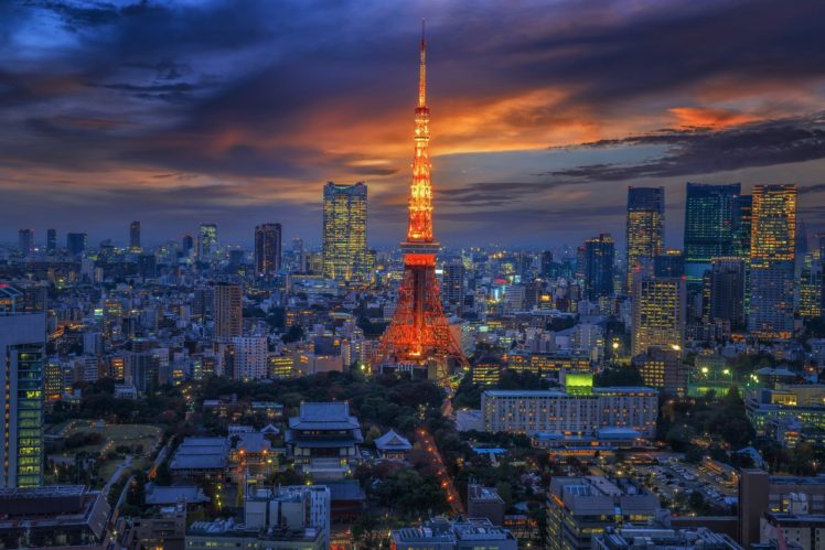 Tokyo Tower, Tokyo, Japan, City HD Wallpaper Desktop Background