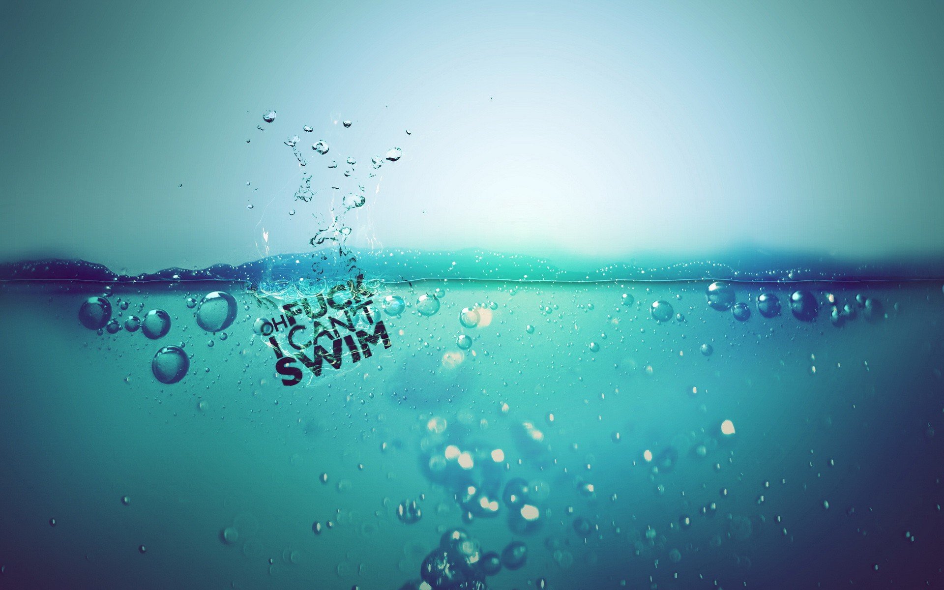 split view, Water, Bubbles, Humor Wallpaper