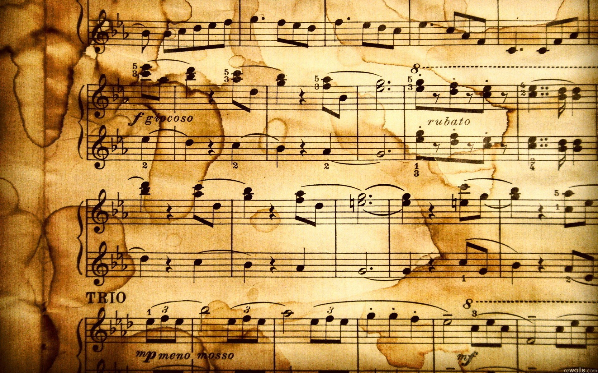 musical notes, Old paper Wallpapers HD / Desktop and Mobile Backgrounds.