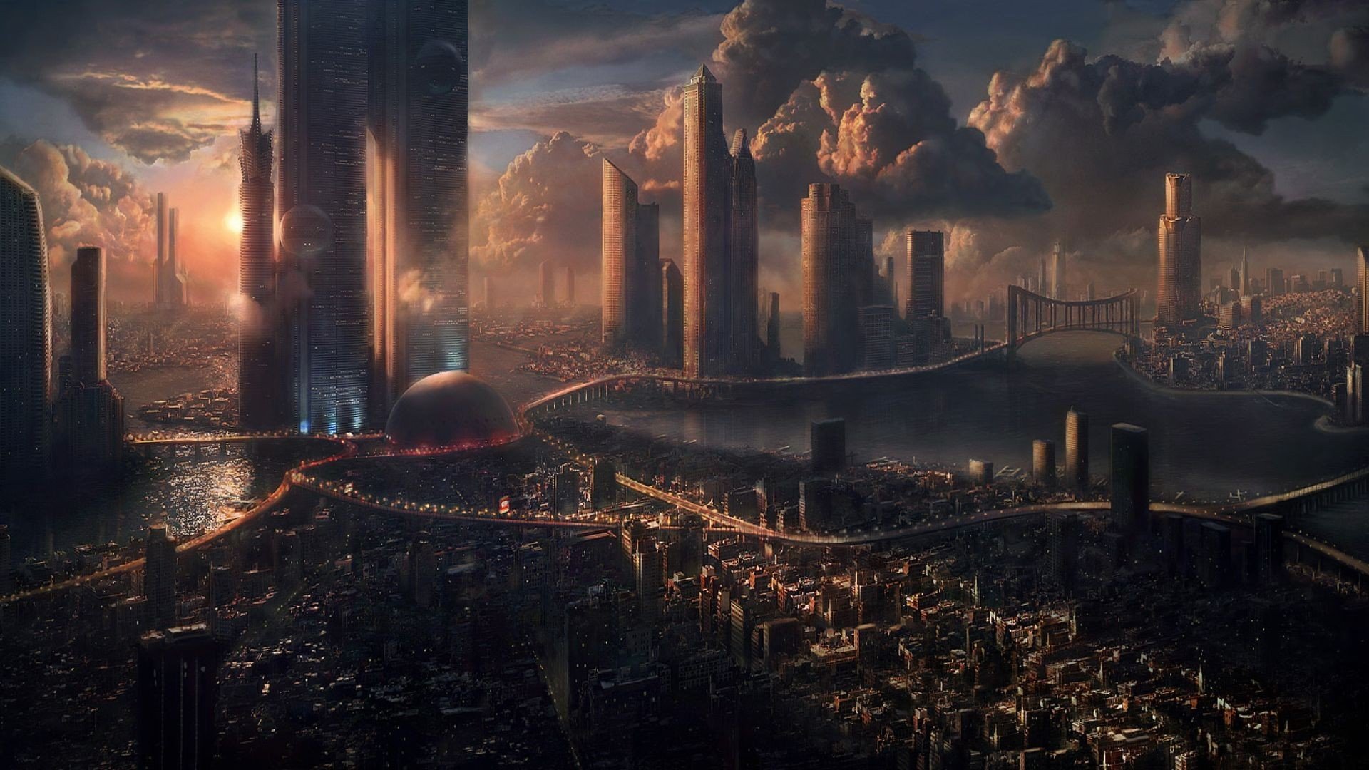 futuristic city Wallpaper