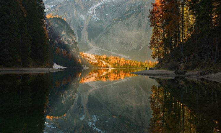 reflection, Mountains, Trees, Fall, Lake HD Wallpaper Desktop Background