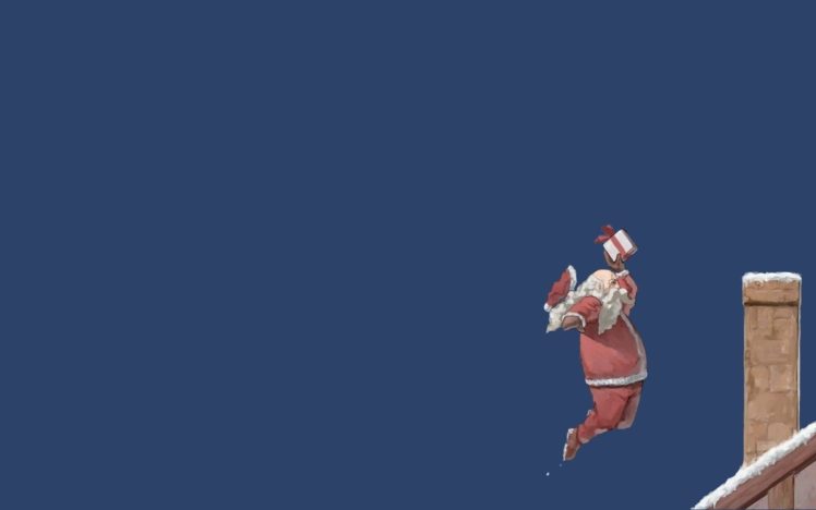 Santa Claus, Minimalism HD Wallpaper Desktop Background