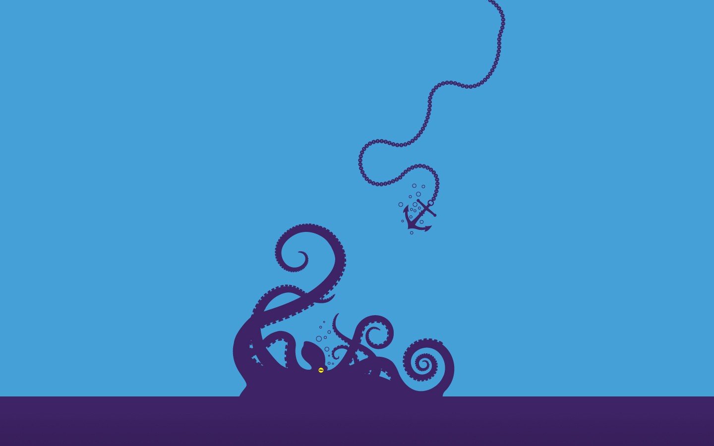 minimalism, Octopus, Anchors Wallpaper
