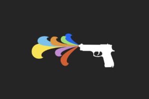gun, Colorful, Minimalism