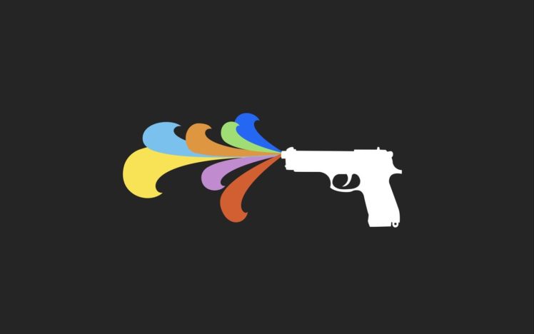 gun, Colorful, Minimalism HD Wallpaper Desktop Background