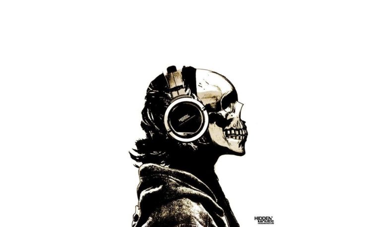 skull, Headphones, Drawing HD Wallpaper Desktop Background