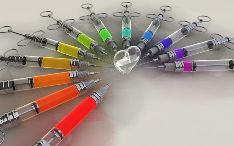 heart, Syringe, Rainbows HD Wallpaper Desktop Background