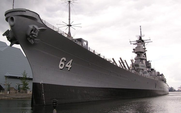 battleships, Water, United States Navy, USS Wisconsin (BB 64), Ship, Warship HD Wallpaper Desktop Background