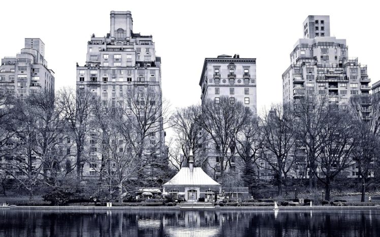 New York City, Water, Monochrome HD Wallpaper Desktop Background