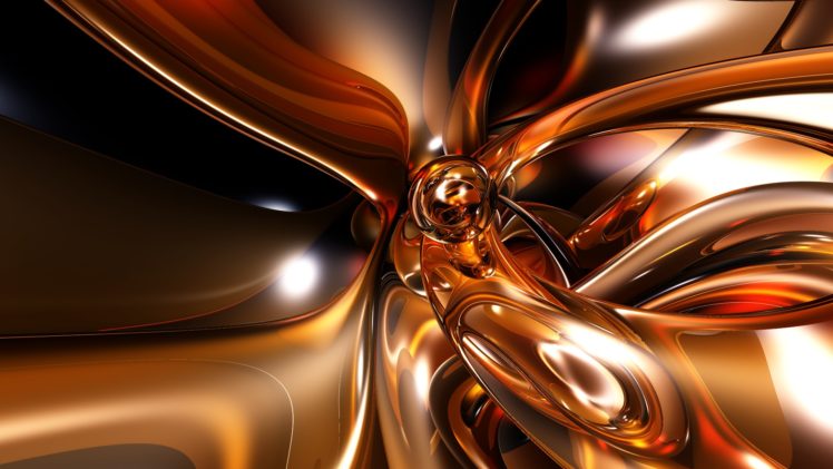 fractal, Minimalism, Gold HD Wallpaper Desktop Background