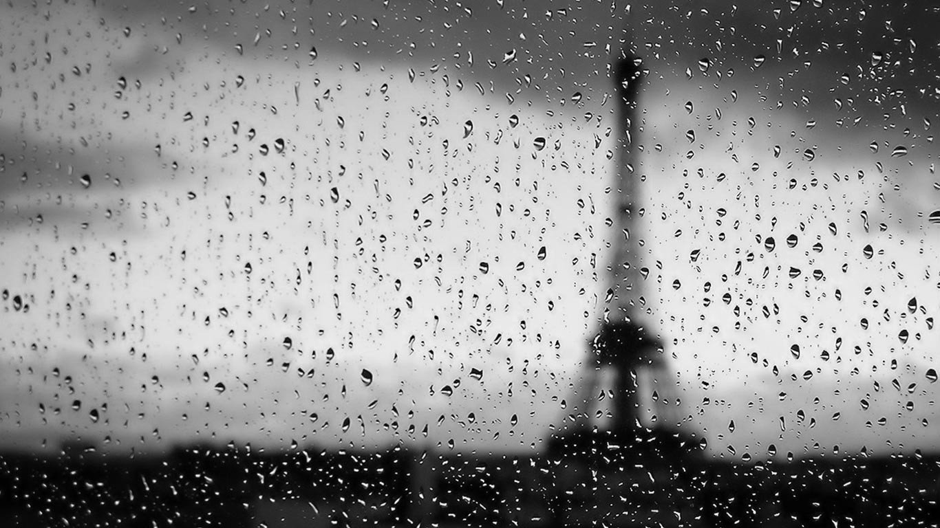 Eiffel Tower, Water drops, Water on glass Wallpaper