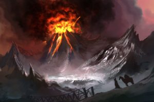 volcano, Bridge, Explosion