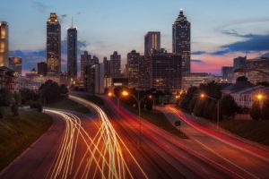 cityscape, Building, Lights, Long exposure, Light trails, Highway, Road