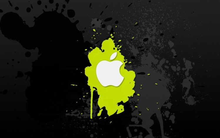 Apple Inc., Logo, Paint splatter HD Wallpaper Desktop Background