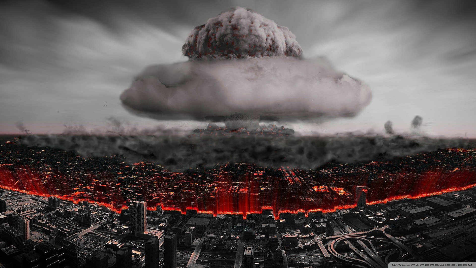 bomb, City, Cityscape, Nuclear Wallpaper