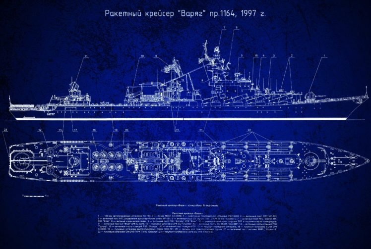 Russian Navy, Blueprints, Ship, Slava class HD Wallpaper Desktop Background