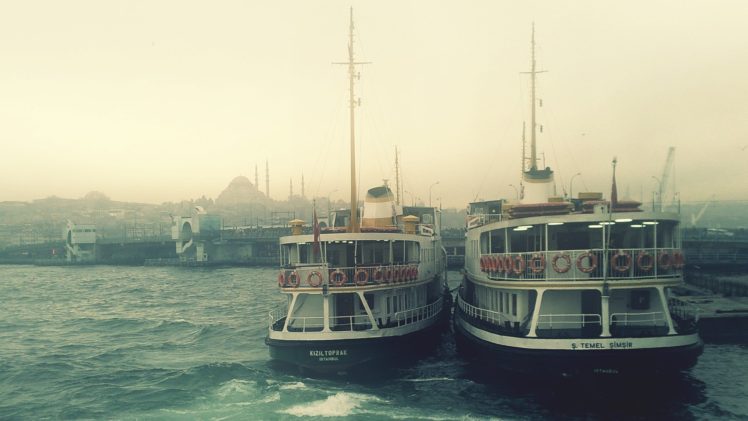 boat, City, Istanbul, Mosques HD Wallpaper Desktop Background